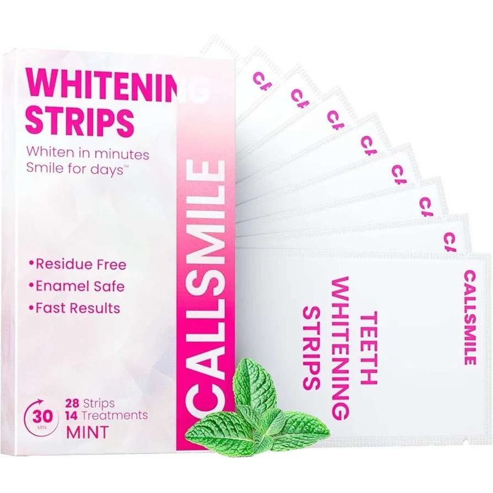 CALLSMILE Teeth Whitening Strips 28 Strips 14 Treatments Mint Flavor‎ NIB